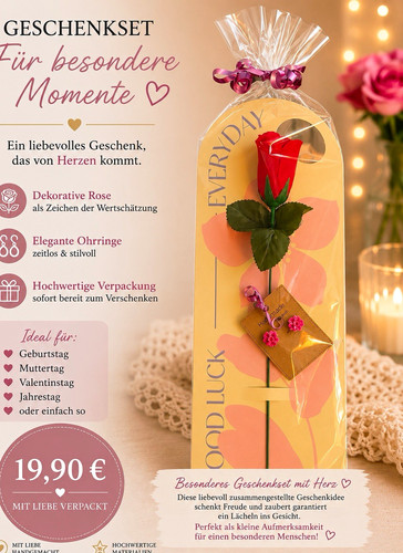 Geschenkset mit rose - geschenkset, &