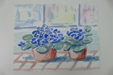 Wilhelm Klußmann Aquarell 1993 sig. Zwei Töpfe Usambara 34x42cm N-1205