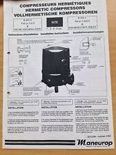 MANEUROP-Vollhermetische Kompressoren-Instalationsanweisung 6 Seiten