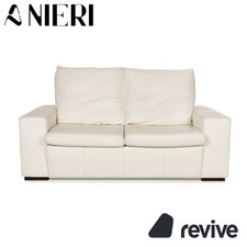 Nieri Leder Zweisitzer Weiß Sofa Couch