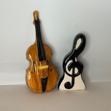 Kontrabass Salz und Pfefferstreuer Set. Musikgeschenk.