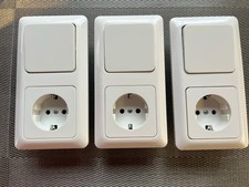 Steckdose und Wechselschalter Berker Modul 2 polarweiss komplett mit Rahmen