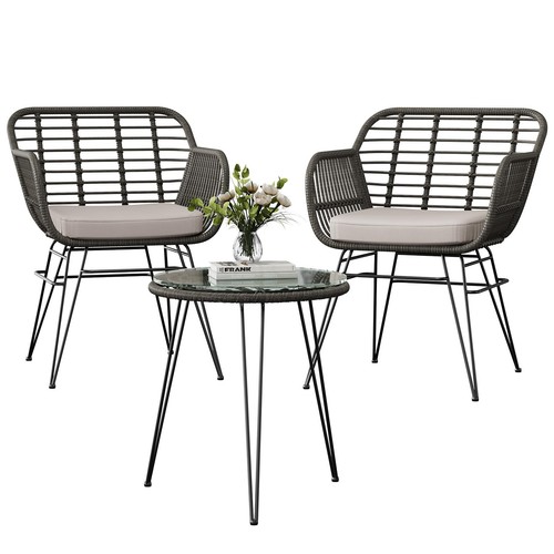 Tlg rattan bistroset - 3-tlg.,