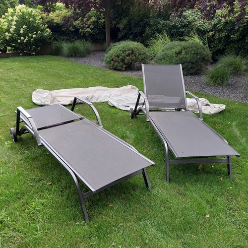 Gartenliegen silbergrau mit - 2,