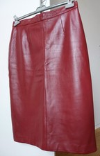 Leder-Rock, bordeauxfarben