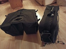 Fahrrad Satteltaschen mit Quertasche und Spritzschutz schwarz NEU