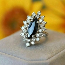 5 Karat Schwarz Diamant Ring