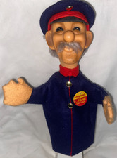 Steiff Handpuppe 7010/17 Hand-Polizist Hand-Popyp mit Schild, 17 cm, Top Zustand