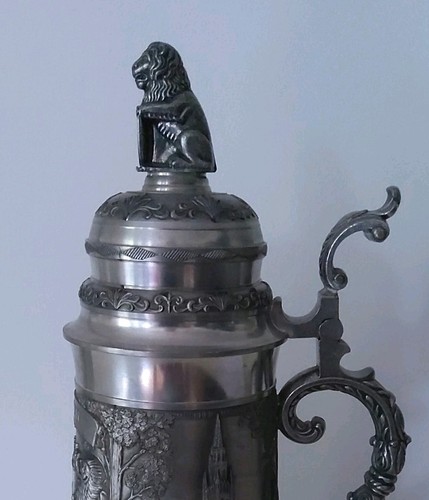 Zinnkrug bierkrug bayernmotiv - bierkrug,