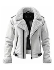 Herren B3 RAF Flieger Bomber Jacke - Shearling Lammfell Leder Wintermantel