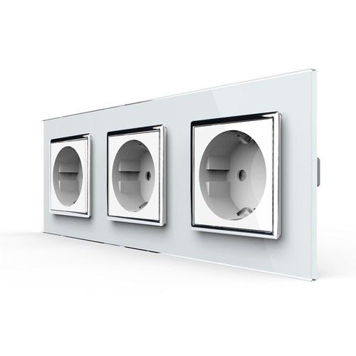 Livolo steckdose glas weiss - weiss, 3