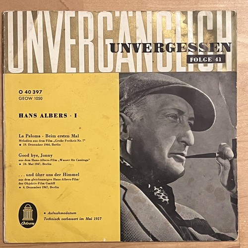 Vinyl single unvergessen - single:,