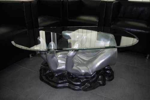 Handtisch ovaler glastisch - handtisch,