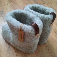 ✅ Damen Herren Hüttenschuhe Schurwolle  Schafwolle Winter  Wollsocke Hausschuhe