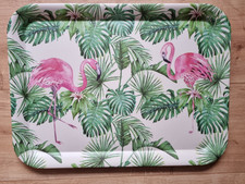Kesper Serviertablett Tablett Tropen Flamingo Blätter bunt