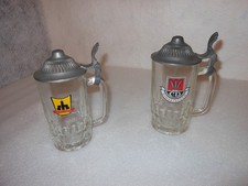 DINKELACKER Bier Stuttgart Bierkrug Glas mit Zinndeckel