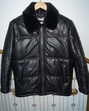 Schott N.Y.C Herren echt Lederjacke mit abnehmbar Pelzkragen Schwarz Gr. S w.NEU