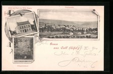 Call i. Eifel, Ansichtskarte, Totalansicht, Hotel zur Post, Kriegerdenkmal 1900 