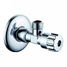 Eckventil 1/2" x 1/2",  1/2" x 3/8",  1/2" x 3/4" chrom mit rosette