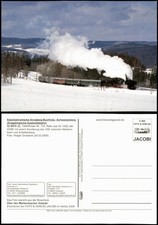 Ansichtskarte Raschau-Markersbach Dampflokomotive im Winter Eisenbahn 2009