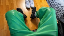 Kunstleder baggy grün bershka - kunstleder,