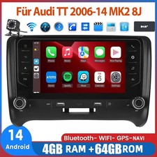 Für Audi TT 8J 2008-2014 Autoradio Android14 Carplay 4+64G GPS NAVI WIFI DAB CAM