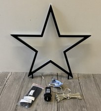 LED Deko Leuchte STERN Schwarz 46cm In & Outdoor Timer 5m Kabel(DK)