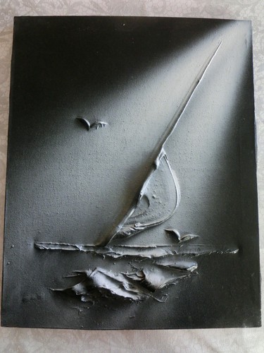 Schwarz weiß ölbild d - schwarz/weiß, 3-d