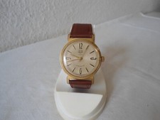 selten schöne GUB Glashütte Handaufzug Kal.60 Vergoldet 17 Steine vergoldet