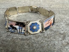 David Andersen Sterlingsilber Emaille Armband Norwegen Norweger Vintage 571