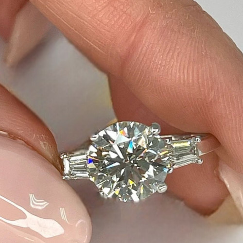 14k weißgold drei steine - 14k,