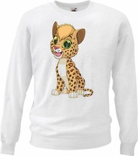 Sweatshirt LEOPARD BABY LEOPARDEN - FLUSSPFERD - ELEFANT - TIGER - LÖWE in Weiß