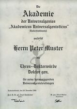 Diplom Urkunde Ehren Doktor Titel Universalgenie Genie