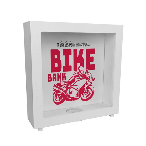 Bike bank rahmen spardose aus - bike,