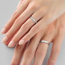 Gold Ehering Paar natürlicher Diamant Rundschliff 0,10 kt 14 kt weiß Größe...