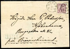 SCHWEDEN 1868 15 schöner BRIEF von YSTAD nach KOPENHAGEN(Z1029