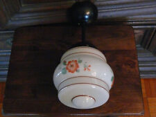 Rarität 40 er Jahre Lampe Deckenlampe mit dekorativem Glaskörper mit Blumendekor