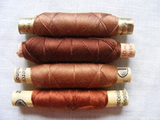 Nähgarn Nähseide Garnrolle Konvolut 4 Rolle Set nähen braun Dominator Amann alt