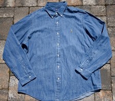 Ralph Lauren Herren Jeanshemd Classic Fit - 2XL / 3XL - Achsel zu Achsel 69cm