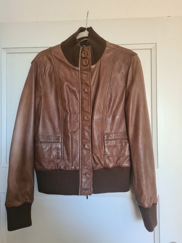 Lederjacke damen braun l - lederjacke,