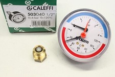 CALEFFI 503040 1/2 0-4bar 0-120°C Manometer Thermometer 8016615009965 OVP
