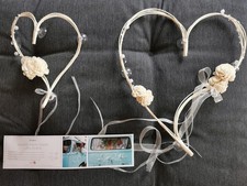 Herzens-Set mit Sträußen und Saugnäpfen Hochzeitsdeko, Autoschmuck