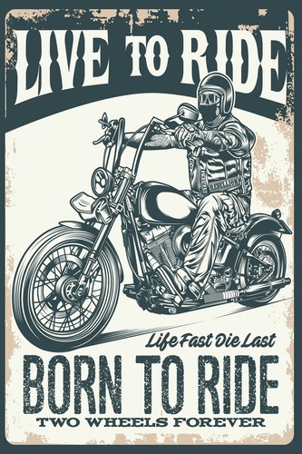 Blechschild live ride - live,