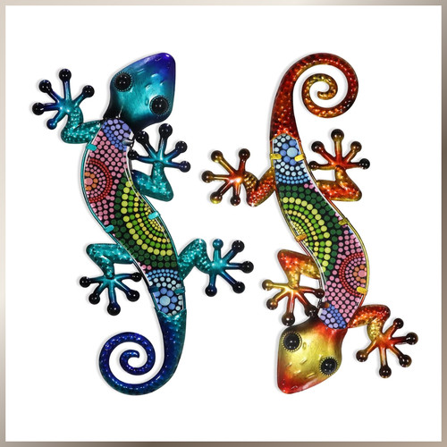 Metall gecko wandkunst - metall-gecko,