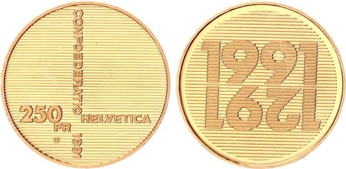 250 franken gold 1991 - 1991, 700