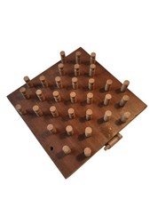 Solitär Strategiespiel Holz Handarbeit Brettspiel Vintage Denkspiel gebraucht