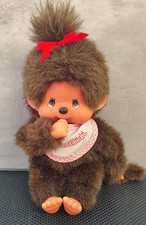 Monchhichi – Original Sekiguchi –mit weißrosa Lätzchen - 1974  - Vintage