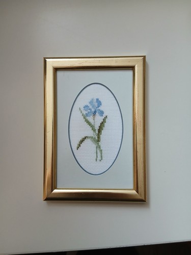 Kreuzstichbild iris rahmen - kreuzstichbild,