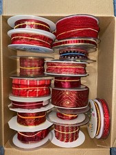 17 Rollen Geschenkband Schleifenband  XXL Konvolut  Weihnachten  - Rot #1