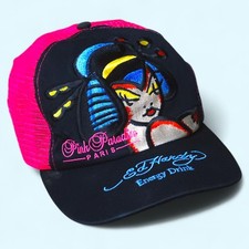 Ed Hardy X Pink Paradise Paris Vintage Y2k Trucker Hat Cap Energy Drink